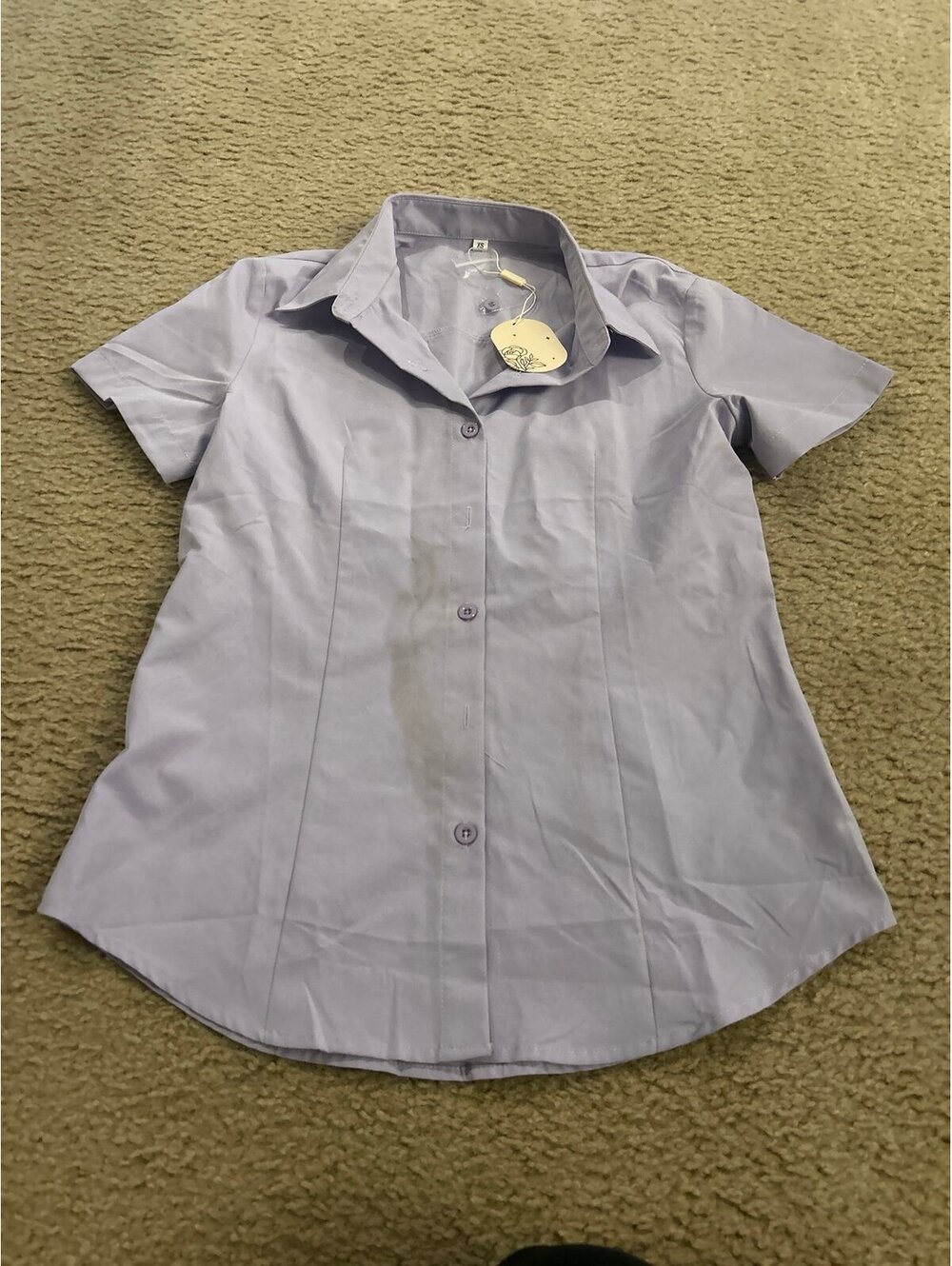 C444 woman top shirt work purple xs cute